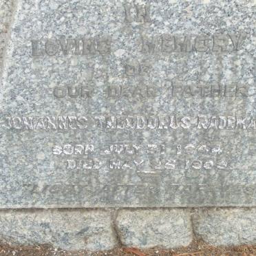 RADEMEYER Johannes Theodorus 1844-1909