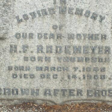 RADEMEYER H.F. nee THOMPSON 1848-1908