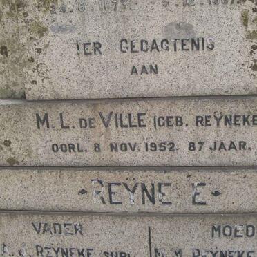 VILLE M.L., de nee REYNEKE -1952
