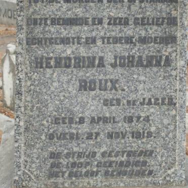 ROUX Hendrina Johanna nee de JAGER  1874-1918