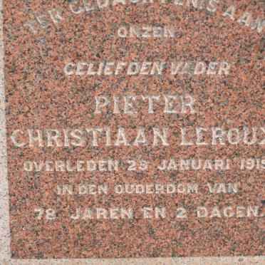 ROUX Pieter Christiaan, le -1919 &amp; Margarietha Jacoba ENSLIN 1842-1910