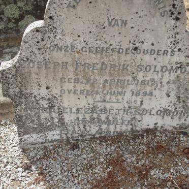 SOLOMON Joseph Fredrik 1812-1894 &amp; Maria Elezabeth WULFF ?-?