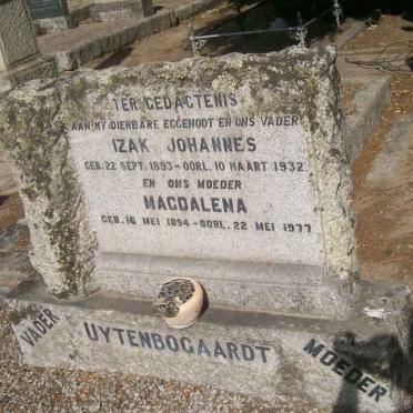 UYTENBOGAARDT Izak Johannes 1893-1932 &amp; Magdalena 1894-1977