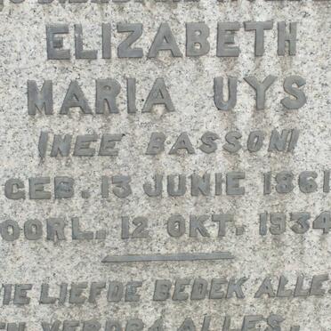 UYS Elizabeth Maria nee BASSON 1861-1934