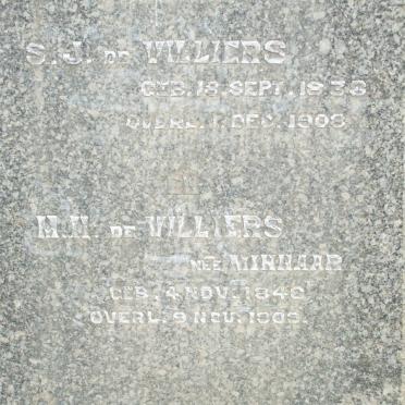 VILLIERS S.J., de 1838-1908 &amp; M.H. MINAAR 1846 1905