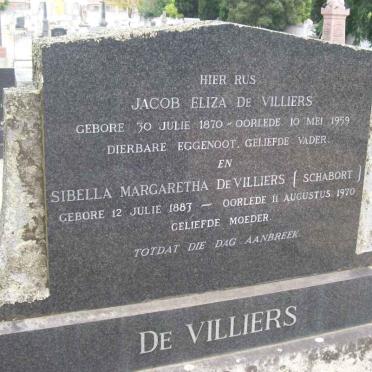 VILLIERS Jacob Eliza, de 1870-1959 &amp; Sibella Margaretha SCHABORT 1883-1970