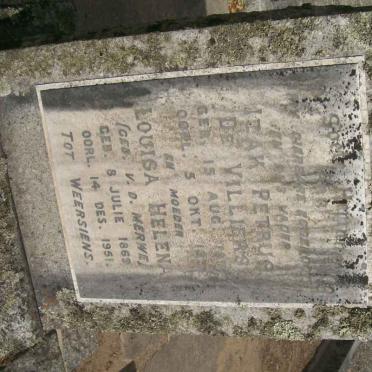 VILLIERS Izak Petrus, de 186?-1952 &amp; Louisa Helena V.D. MERWE 1869-1951