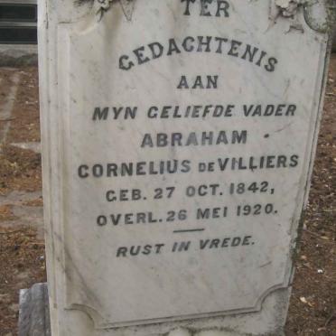 VILLIERS Abraham Cornelius, de 1842-1920