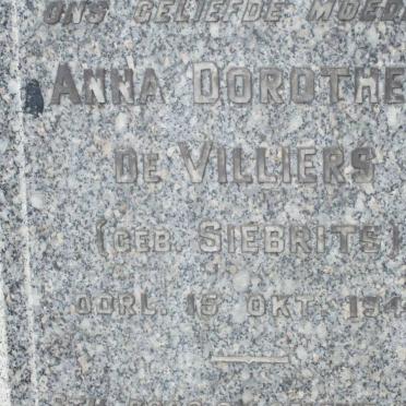 VILLIERS Anna Dorothea, de nee SIEBRITS -1945