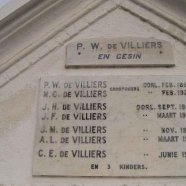VILLIERS P.W., de &amp; family