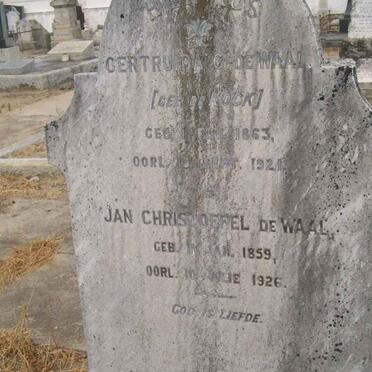 WAAL Jan Christoffel, de 1859-1926 &amp; Gertruida G. DE KOCK 1863-1921