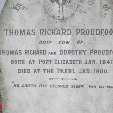 PROUDFOOT Thomas Richard 1841-1900