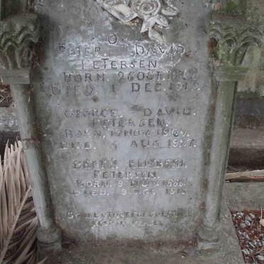 PETERSEN Peter David 1872-1918 :: PETERSEN George David 1904-1927 :: PETERSEN Betty Elizabeth 1888-1918