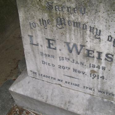 WEIS M.C.W. 1832-1905 &amp; L.E. 1848-1914