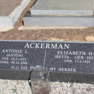 ACKERMAN Antonie L. 1923-2004 &amp; Elizabeth H.C. HORN 1925-
