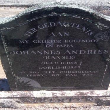 ALBERTYN Johannes Andries 1918-1953