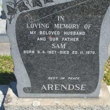 ARENDSE Sam 1927-1970