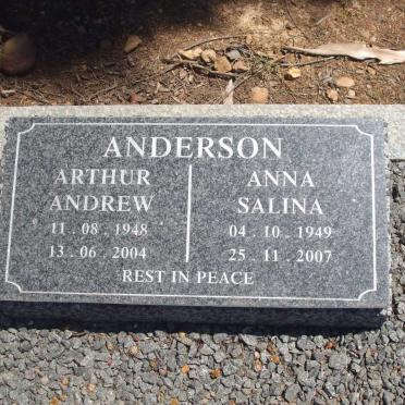 ANDERSON Arthur Andrew 1948-2004 &amp; Anna Salina 1949-2007