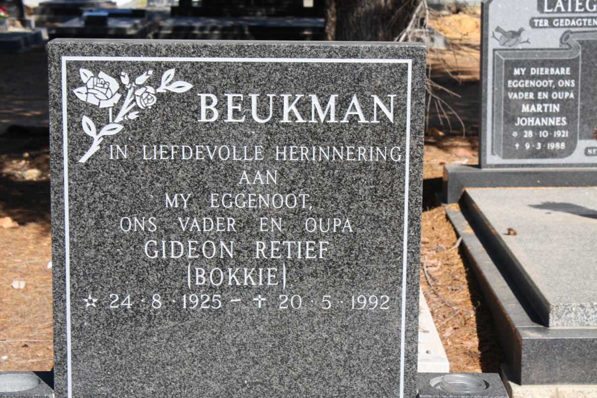 BEUKMAN Gideon Retief 1925-1992