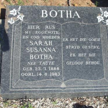 BOTHA Sarah Susanna nee TAUTE 1888-1963