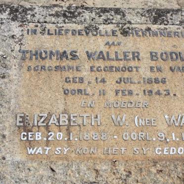 BODLEY Thomas Waller 1886-1943 &amp; Elizabeth W. WAHL 1888-1964