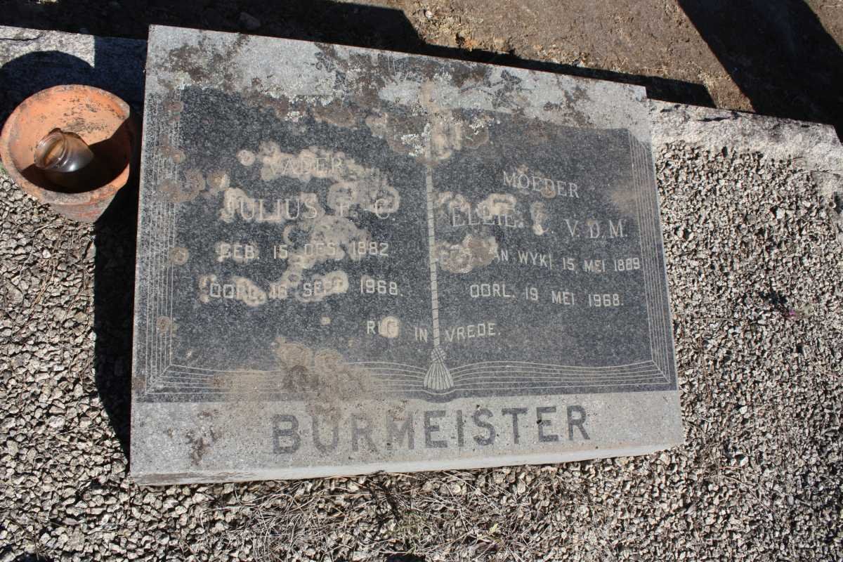 BURMEISTER Julius F.C. 1882-1968 &amp; Elete C.V.D.M. VAN WYK 1889-1968