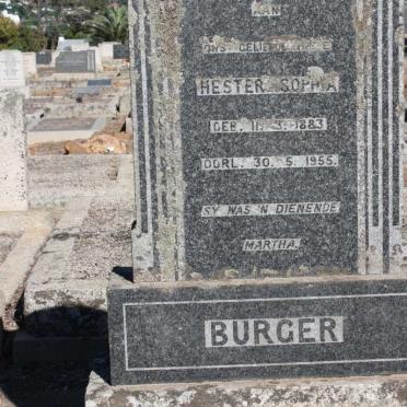BURGER Hester Sophia 1883-1955