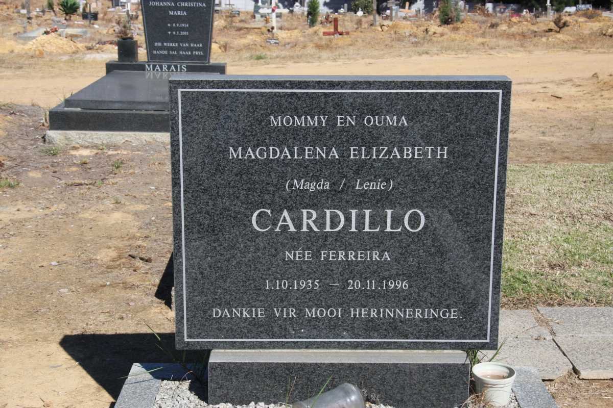 CARDILLO Magdalena Elizabeth nee FERREIRA 1935-1996