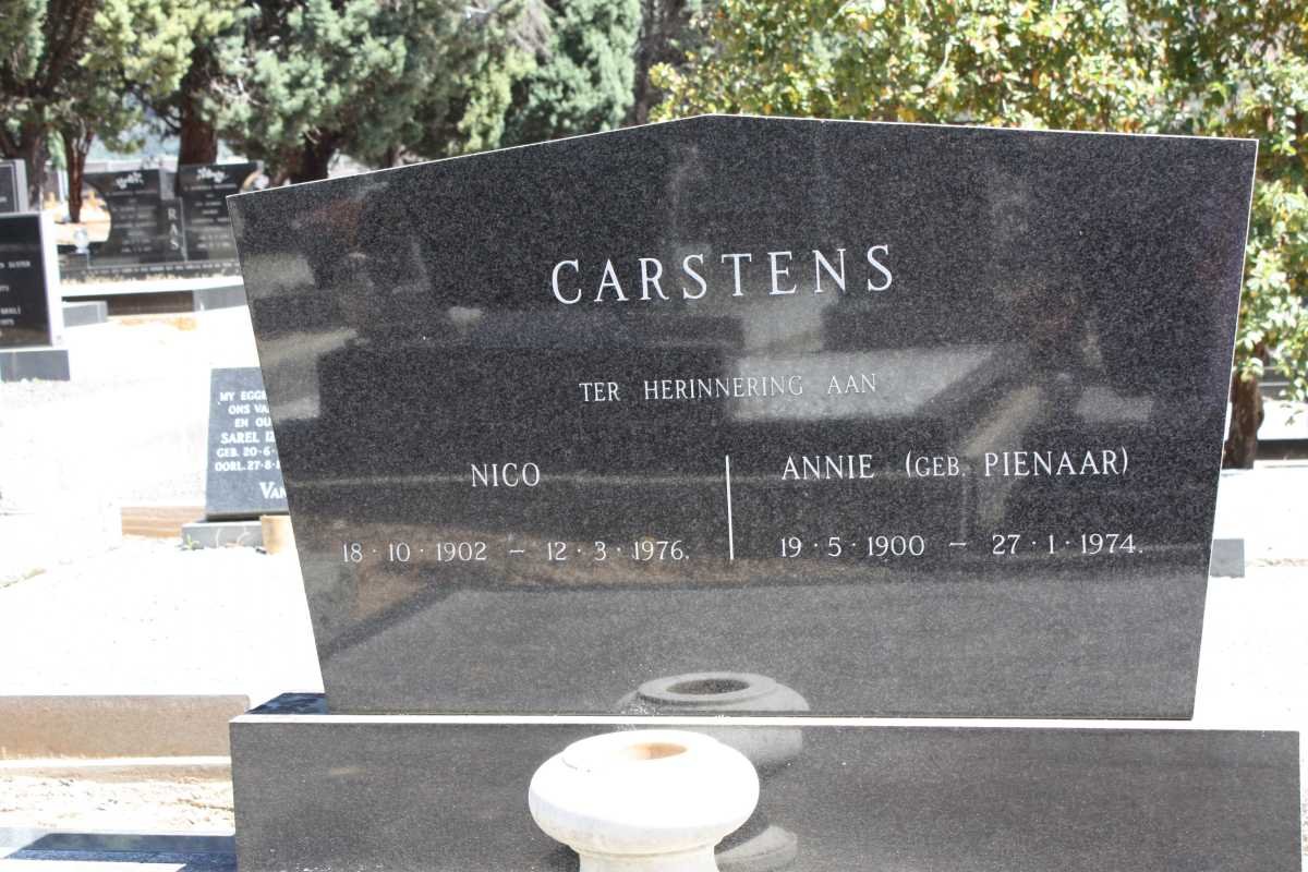 CARSTENS Nico 1902-1976 &amp; Annie PIENAAR 1900-1974