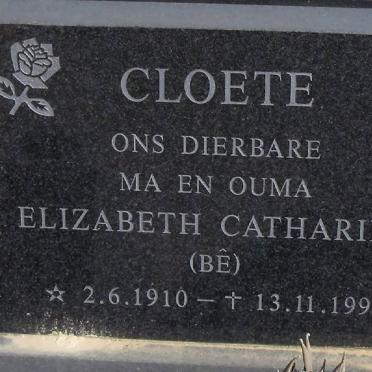 CLOETE Elizabeth Catharina 1910-1995