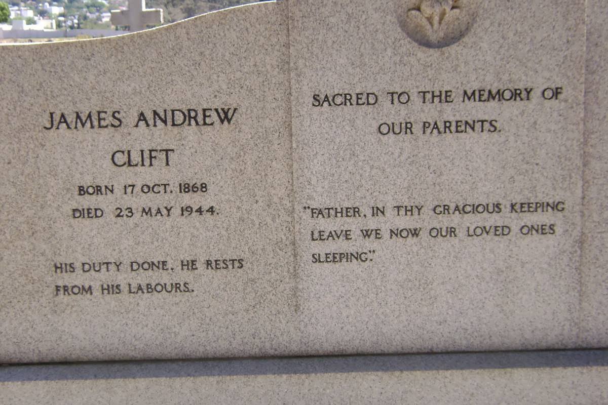 CLIFT James Andrew 1868-1944 &amp; Caroline DAVEY 1868-1945