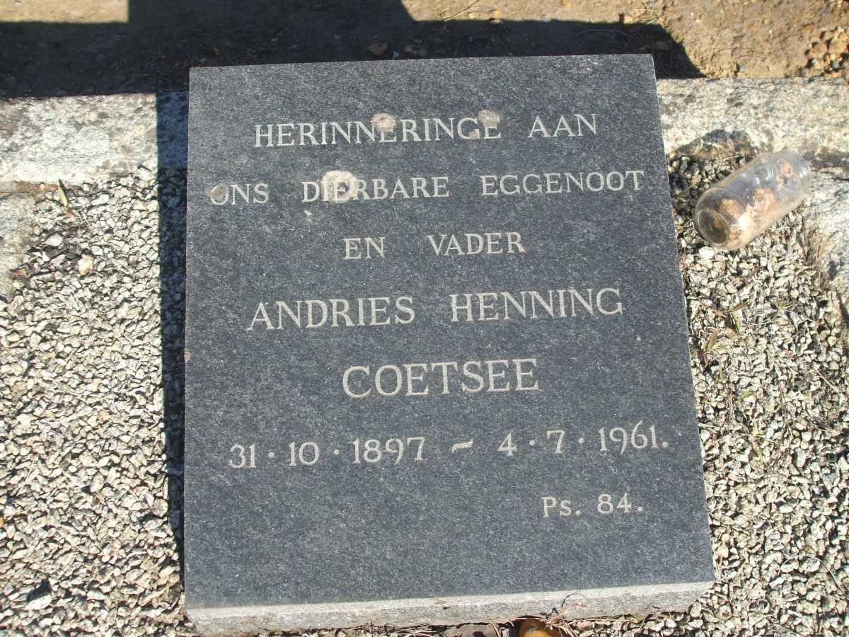 COETSEE Andries Henning 1897-1961