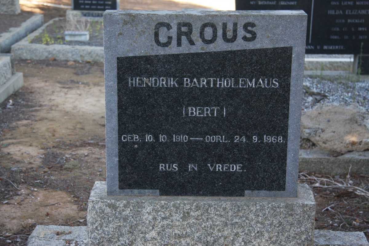 CROUS Hendrik Bartholemaus 1910-1968