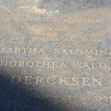 DERCKSEN Martha Salomina Dorothea 1909-1995