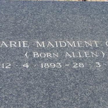GANT Marie Maidment nee ALLEN 1893-1969
