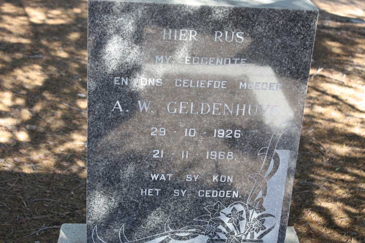 GELDENHUYS A.W. 1926-1968