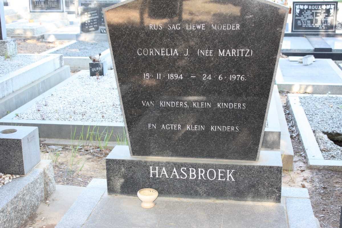 HAASBROEK Cornelia J. nee MARITZ 1894-1976