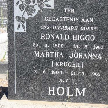 HOLM Ronald Higgo 1899-1967 &amp; Martha Johanna KRUGER 1904-1963