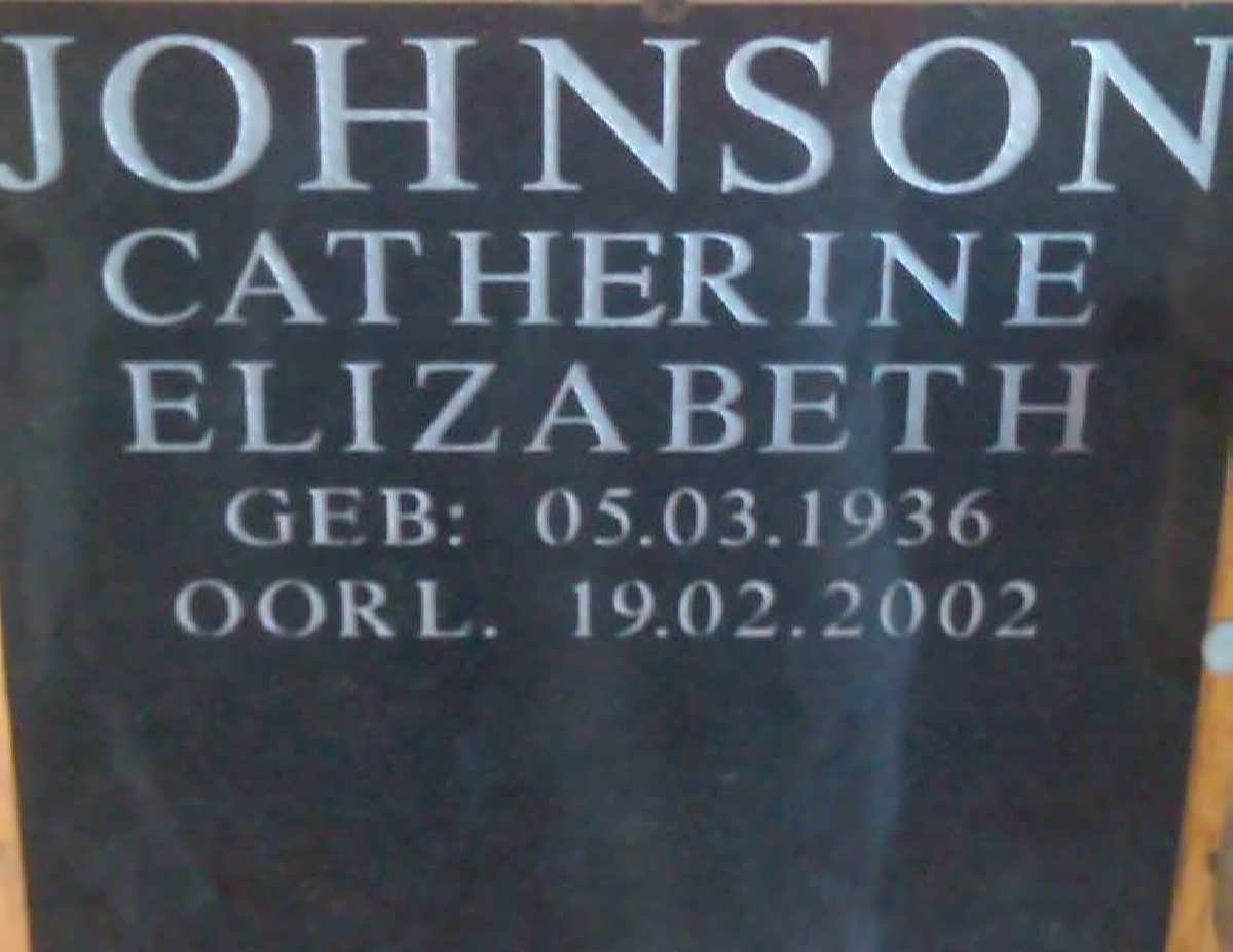 JOHNSON Catherine Elizabeth 1936-2002