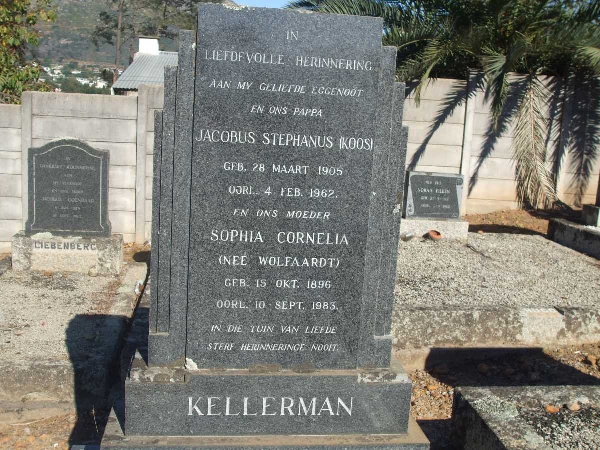 KELLERMAN Jacobus Stephanus 1905-1962 &amp; Sophia Cornelia WOLFAARDT 1896-1983