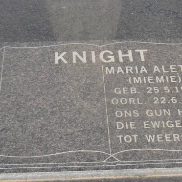 KNIGHT Maria Aletta 1927-2005