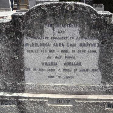 LOUW Willem Adriaan 1886-1967 & Wilhelmina Anna BRUYNS 1891-1950