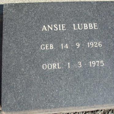 LUBBE Ansie 1926-1975