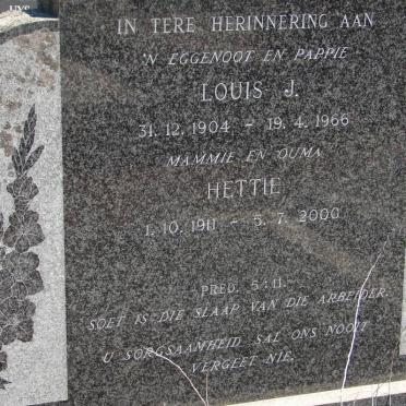 LOUW Louis J. 1904-1966 & Hettie 1911-2000