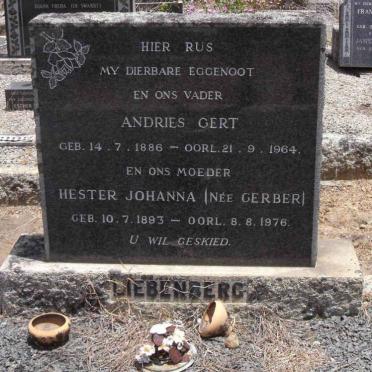 LIEBENBERG Andries Gert 1886-1964 & Hester Johanna GERBER 1893-1976