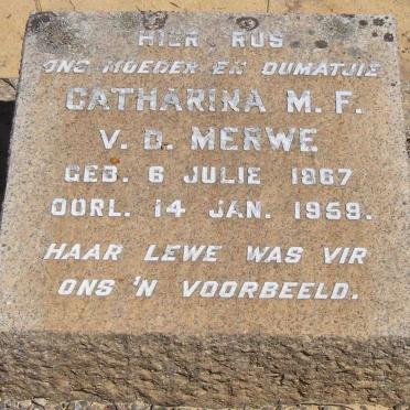 MERWE Catharina M.F., van der 1867-1959