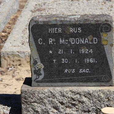 MCDONALD C.R. 1924-1961