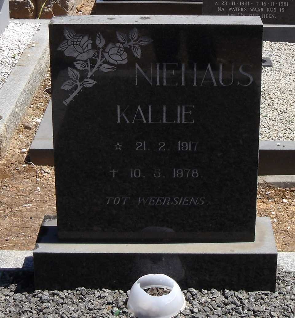 NIEHAUS Kallie 1917-1978