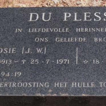 PLESSIS J.W., du 1913-1971 :: DU PLESSIS S.F. 1916-1989