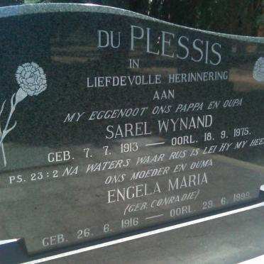 PLESSIS Sarel Wynand, du 1913-1975 &amp; Engela Maria CONRADIE 1916-1999